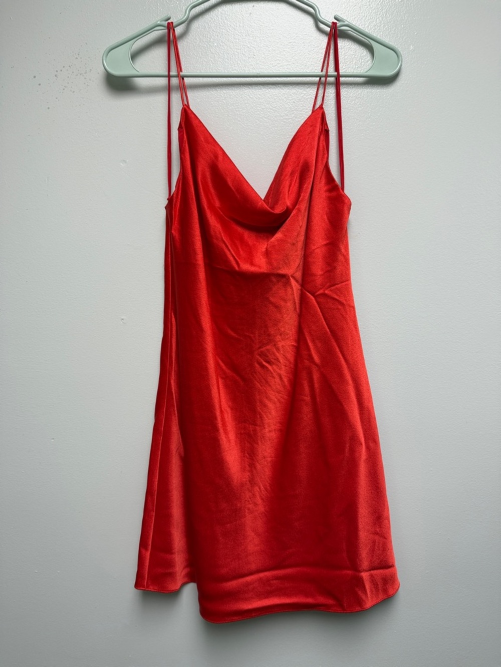 Alice + Olivia Red Satin Zip-back Dress w liner